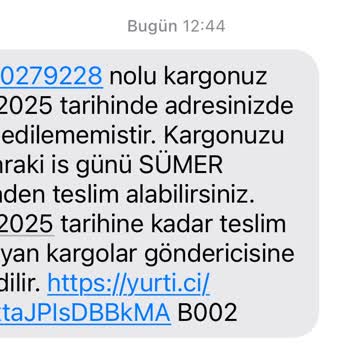Yurtiçi Kargom Adresime Teslim Edilmeden Şubeye Yönlendirilmiş