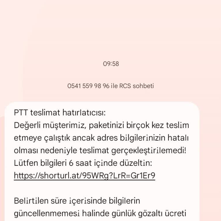 Yanıltıcı Teslimat Mesajı İle Mağduriyet Yaşadım