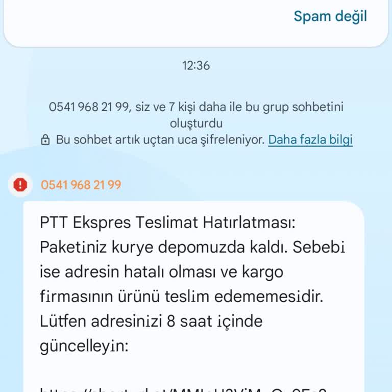 İzinsiz Eklenilen Teslimat Hatırlatma Grubu Hakkında Endişe