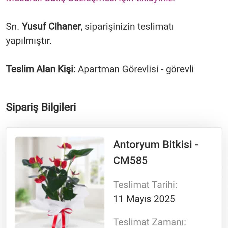 Teslim Edilmemiş Sipariş İçin Yanıltıcı Teslimat Bildirimi Ve İletişimsizlik