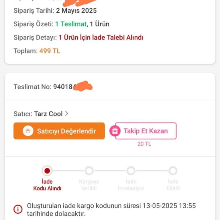 Kargo Firmasının İade Sürecinde İletişim Ve Teslimat Sorunları Mağduriyet Yarattı