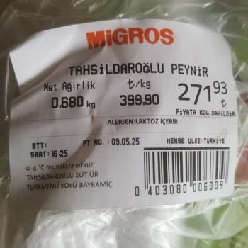 Migros'tan Alınan Peynirin Son Kullanma Tarihiyle Oynanıyor Ve Ürün Bozuk Çıkıyor