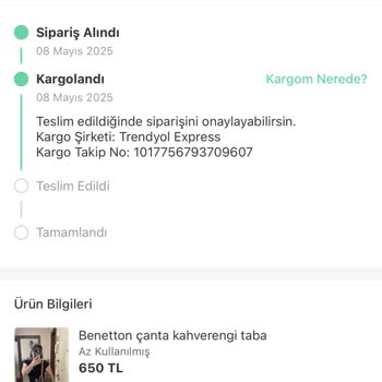 Kargo Teslim Edilmedi, Ürün Satıcıya Geri Gönderildi