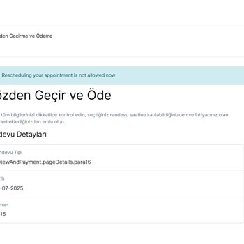 Vize Randevusu Erteleme Sorunu Ve Hata Mesajı