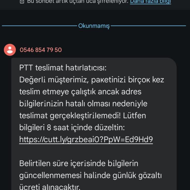 Sahte PTT Mesajlarıyla Toplu Gönderim Endişesi