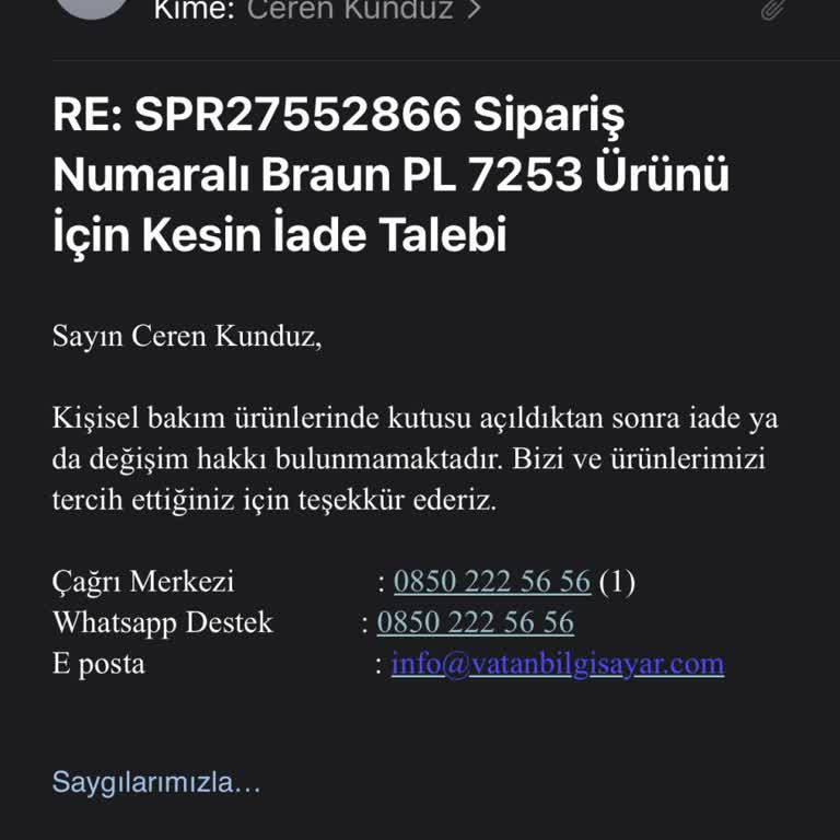 Etkisiz Elektronik Cihaz İçin Haksız İade Reddi Ve Mağduriyet
