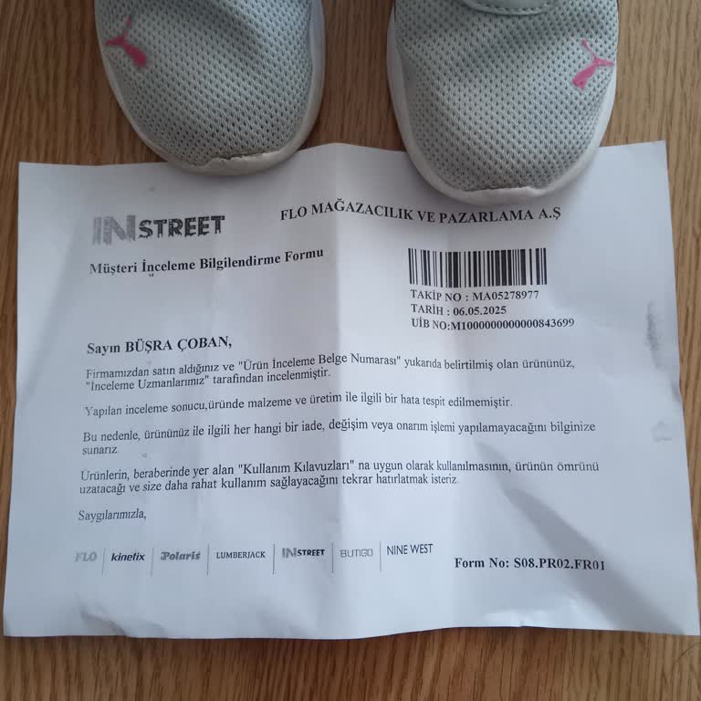 Puma Çocuk Spor Ayakkabıda Kısa Sürede Burun Açılması Ve Değişim Talebinin Reddedilmesi