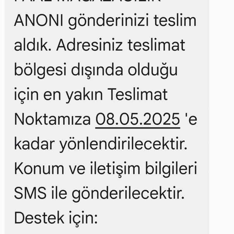 Teslimat Adresine Getirilmeyen Kargo Ve Yetersiz Hizmet