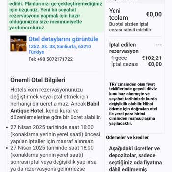 Hotels.com und Grand Babil Hotel verweigern meine Rückerstattung!