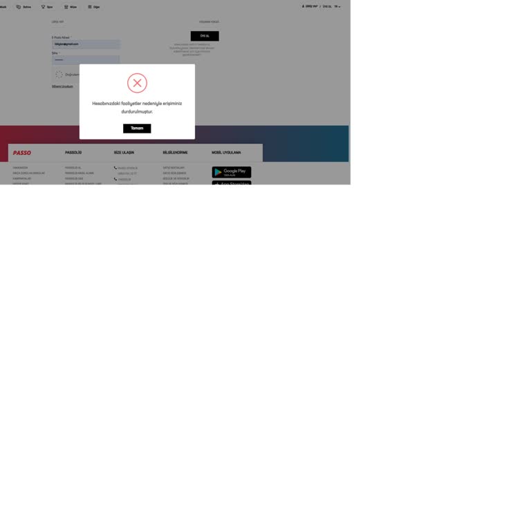 Ücret Alınıp Hizmet Verilmeyen Hesap Engeli