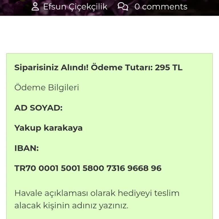 Çiçek Siparişim Teslim Edilmedi, İade Talebime Dönüş Yapılmıyor