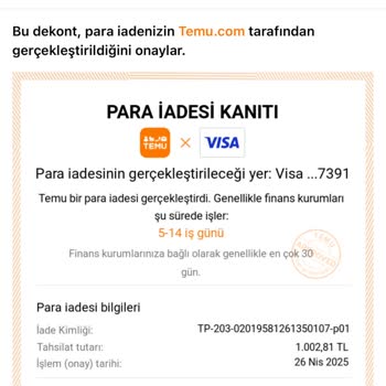 İade Edilmeyen Para Ve Yanıltıcı Dekont Sorunu