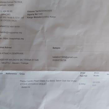 Kızıma Doğum Günü İçin Aldığım Bikini Seti Yanlış Ve Etiketsiz Geldi Ulaşamıyorum