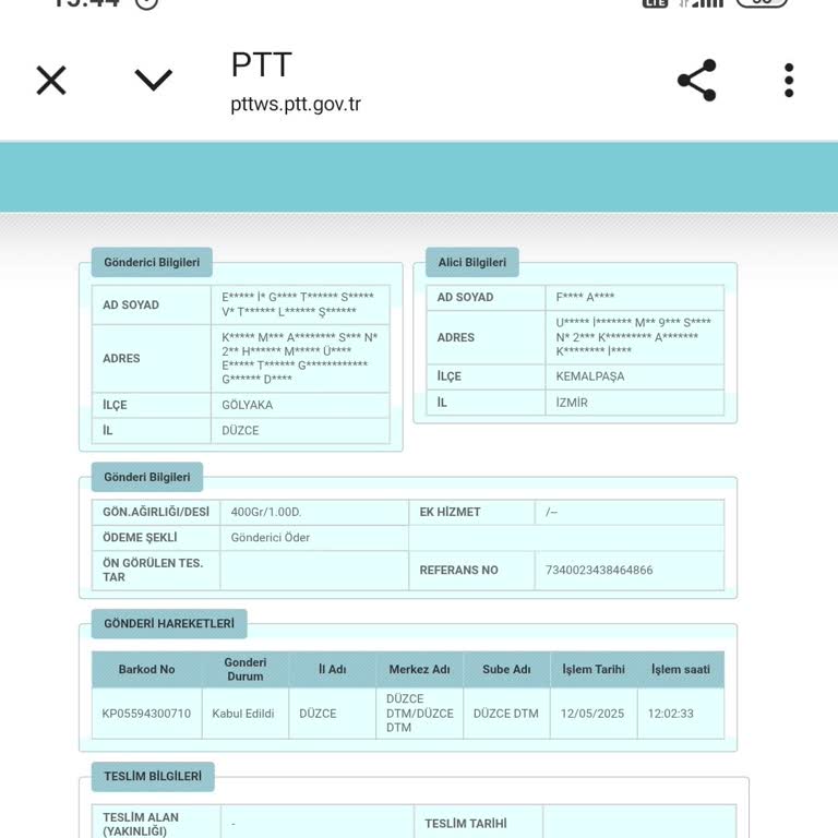 PTT Kargo Adres Bilgilerimi Tekrar İsteyip Ek Ücret Talep Ediyor