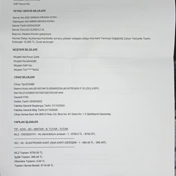 DemirDöküm Kombi Ana Kartı İçin Yüksek Ücret Talebi