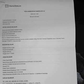 DemirDöküm Kombi Ana Kartı İçin Yüksek Ücret Talebi