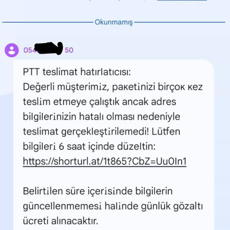 Telefon Numaram İzinsiz Kullanılarak Sahte SMS Gönderildi