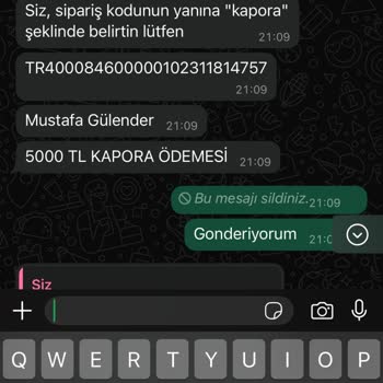 Sipariş Sonrası Kapora Ve İletişim Sorunları