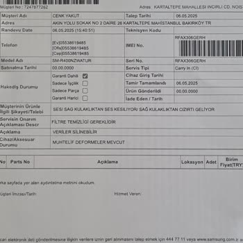 Samsung Buds SE Kulaklıkta Devam Eden Ses Sorunu Ve Servis Memnuniyetsizliği