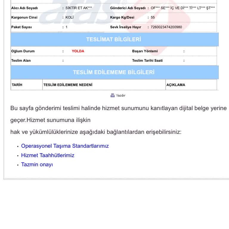 Kargo Takip Bilgisinde Hakaret İçeren Alıcı Adı Şoku