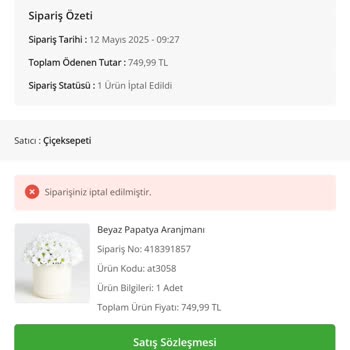 Çiçek Sepeti Siparişim Zamanında Teslim Edilmedi Ve Müşteri Hizmetleri Mağdur Etti
