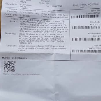 Philips Kablosuz Süpürge Arızası Ve Servis Sorunu: Sorunlar Çözülmüyor