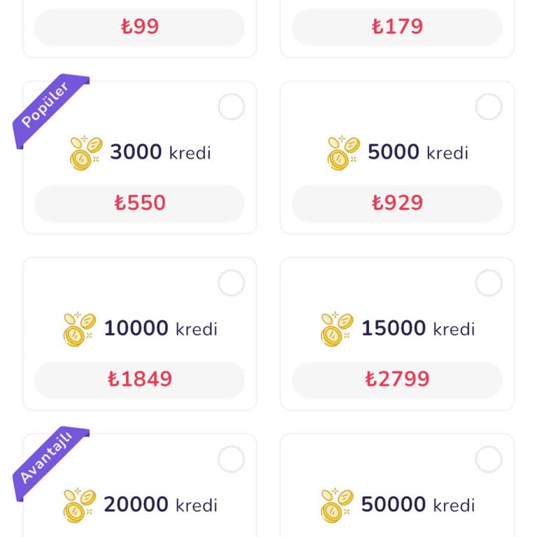Kredi Paketi Satın Alımında Fiyat Ve Ödeme Sorunu