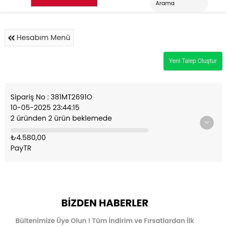 Sipariş Teslim Edilmedi, İade Sürecinde İletişim Sorunu