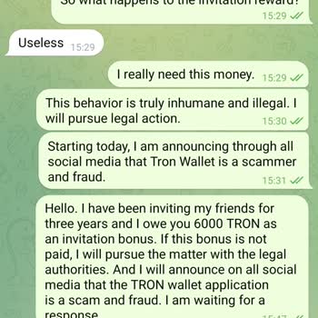 Tronlink Wallet App Reward Gone - "Nonsense" Reply