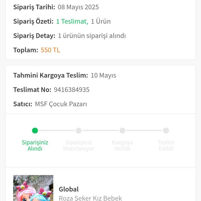 Trendyol'dan Sipariş Verdiğim Oyuncak Bebek Zamanında Gönderilmedi, Müşteri Memnuniyeti Yok