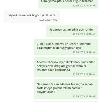 Siparişim Zamanında Teslim Edilmedi Ve İletişim Sağlanmadı