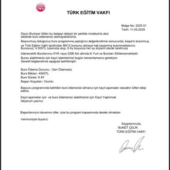 Burs Onayı Adı Altında Gelen Şüpheli E-posta Hakkında Bilgilendirme