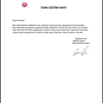 Burs Onayı Adı Altında Gelen Şüpheli E-posta Hakkında Bilgilendirme