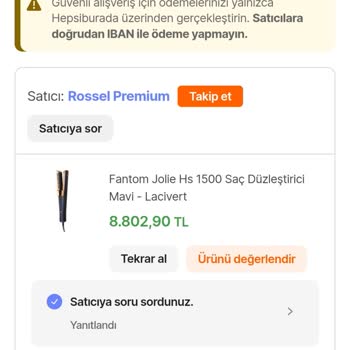 Saçımı Yakan Düzleştirici Ve Para İadesi Talebi