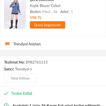 İade Edilen Ceketin Ücreti Ve Ürünü Tarafıma Ulaşmadı