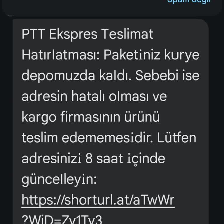 Sahte PTT Mesajı İle Kişisel Bilgilerim Tehlikeye Girdi