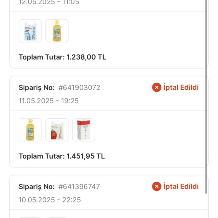 Migros Sanal Markette Siparişlerim Sürekli İptal Ediliyor