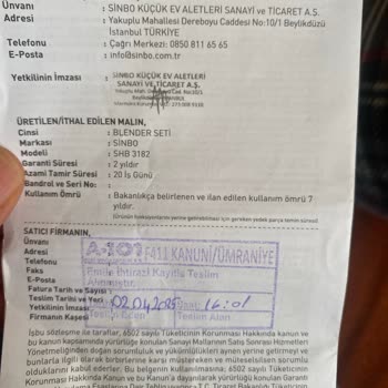 Aynı Gün Bozulan Blenderın Yerine Eski Ürün Gönderildi