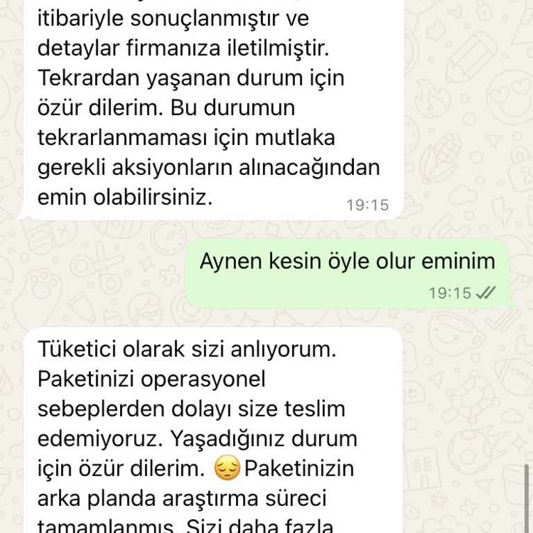 Geciken Kargo Ve Yetersiz Müşteri Hizmeti Nedeniyle Mağduriyet