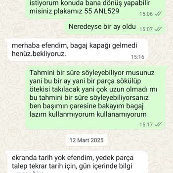 Fiat Aracımın Üç Aydır Parça Beklemesi Ve Çözüm Sunulmaması Mağduriyet Yarattı