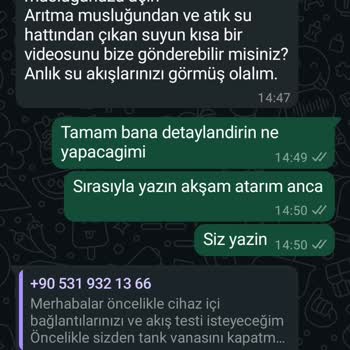 Filtre Değişimi Sonrası Kötü Koku Ve İlgisiz Müşteri Hizmeti