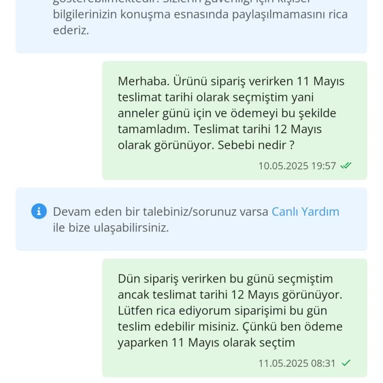 Anneler Günü'nde Ürün Teslim Edilmedi, Müşteri Hizmetleri Yetersiz Kaldı