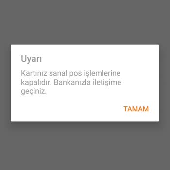 Paycell Kartımda Sanal POS Sorunu Ve Sipariş Engeli