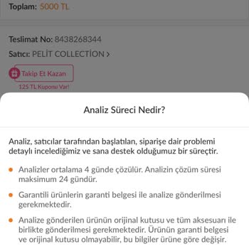 Ürün İnceleme Süresi Aşıldı, Bilgi Verilmiyor