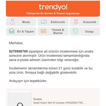 Ürün İnceleme Süresi Aşıldı, Bilgi Verilmiyor