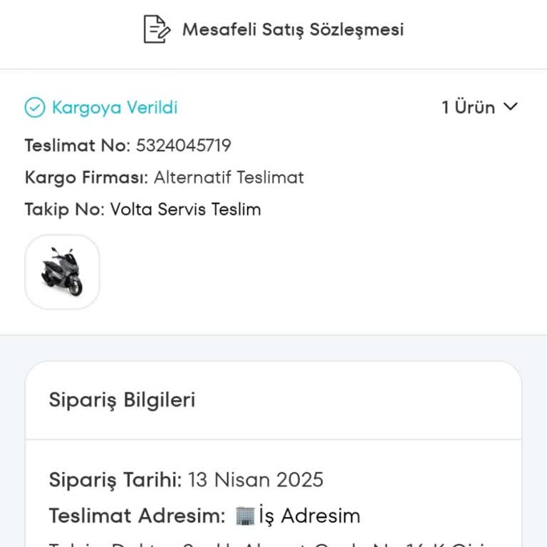 A101'den Alınan Motorun Evrakları Ve Teslimat Sürecinde Yaşanan Sorunlar
