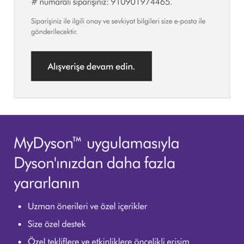 Dyson Siparişim Kayıtsız Ve Bilgilendirme Yapılmıyor