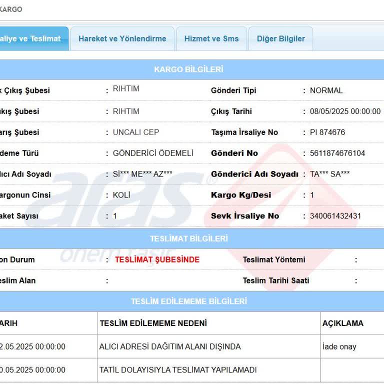 Kargom Dağıtıma Çıkarılmadan İade Ediliyor