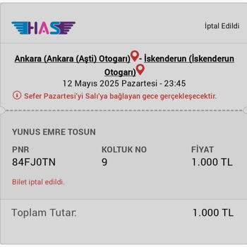 Bilet İptalinde Yetersiz Ücret İadesi Ve Haksız Kesinti