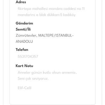 Anneler Günü Siparişim Zamanında Teslim Edilmedi Ve Yetersiz Bilgilendirme Yapıldı